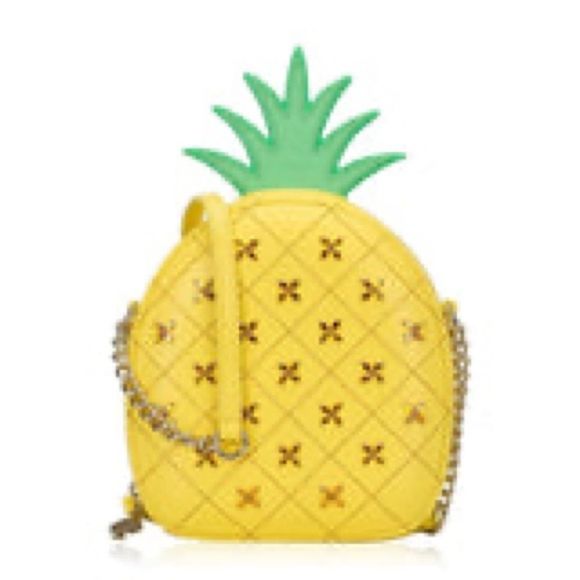Kate Spade How Refreshing Pineapple Crossbody Bag leather 14 k gold plate